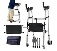 cadre de marche, Cadre de marche Type support bras à 4 roues Standard s for personnes âgées avec siège rembourré et freins verrouillables Aide la mobilité limitée Aspirez
