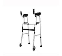 Cadre de marche pliable en aluminium pour aider à la mobilité de marche, déambulateur avec support de bras et roue pour personnes âgées (couleur : A) étoile de lumière