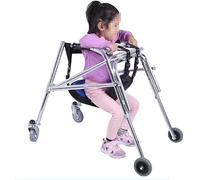 Cadre de marche pliant marcheur à hauteur réglable for enfants paralysie cérébrale handicap réadaptation aide auxiliaire à la marche(Large)