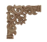 Cadre de miroir antique en bois sculpté, figurines en bois sculpté à motifs floraux naturels, appliques décoratives pour murs, portes et meubles, JH25,20
