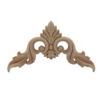 Cadre de miroir antique en bois sculpté, figurines en bois sculpté à motifs floraux naturels, appliques décoratives pour murs, portes et meubles, JH24,15