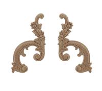 Cadre de miroir antique en bois sculpté, figurines en bois sculpté à motifs floraux naturels, appliques décoratives pour murs, portes et meubles, JH22,29