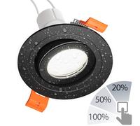 Cadre de montage au plafond ERID pour salle de bain IP44 rond pivotant noir mat