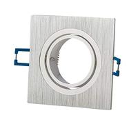 Cadre de montage en acier inoxydable brossé carré pour spot encastrable en aluminium - Cadre pour ampoule GU10 MR16 - Trou de perçage de 70 mm - Spot encastrable