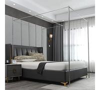 Cadre de moustiquaire à baldaquin en Acier Inoxydable, Support de moustiquaire à Quatre Coins pour lit Double, lit Double/Queen/King/californien,33 mm, 2 m