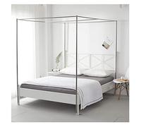 Cadre de moustiquaire, support de baldaquin de lit en acier inoxydable avec motif en spirale épaisse, support de poteau de lit à 4 coins, convient pour lit simple