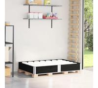 Cadre de palette noir 150 x 100 cm en bois massif de pin | Empilable, pliable avec charnières galvanisées, utilisable comme jardinière surélevée, robuste et durable