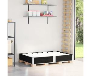 Cadre de palette noir 150 x 100 cm en bois massif de pin | Empilable, pliable avec charnières galvanisées, utilisable comme jardinière surélevée, robuste et durable
