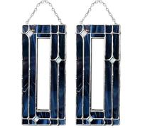 Cadre de photomaton en vitrail Fait à la Main, Cadre de Bande de photomaton à Suspension Verticale, Art en Feuille de cuivre, Bandes Photo de 2 x 6 Pouces, pour Mariages/Souvenirs Blue 2 pcs