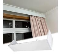 Cadre de plafond de 10,5 cm de haut avec cantonnière active - Garniture de fenêtre blanche de 7,5 m / 24.6ft pour chambre à coucher - Élégant, facile à installer, aucun rail nécessaire