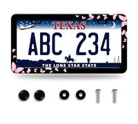 Cadre de Plaque d'immatriculation en Forme de Papillon Rose - Accessoires en Acier Inoxydable - Décoration de Voiture avec 2 Trous et vis - Convient aux véhicules Standard US CA 30,5 x 15,2 cm