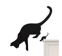 Cadre de porte en forme de chat - Décoration de cadre de porte pour chat, panneau décoratif fait à la main pour Halloween - Chat noir amusant et durable - Résistant à la rouille - Décoration de porte