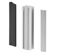 Cadre de porte en U avec gâche en métal et aimant pour portes de douche pivotantes en verre de 0,3 cm, 5/32", 3/16" et 0,6 cm d'épaisseur