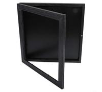 Cadre de présentation en bois d'ingénierie noir de 33 x 33 cm avec panneau en acrylique résistant aux UV et insert de soutien, pour présenter des t-shirts, des maillots de sport, des œuvres d'art et