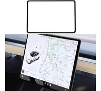 Cadre de protection d'écran compatible avec Tesla Model 3 Highland Model Y Juniper 2025, 2024, 2023, 2022, 2021, 2020 - Bande décorative pour console centrale intérieure (noir)