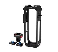 Cadre de protection en aluminium CNC - Support vertical horizontal magnétique à dégagement rapide - Vis de 6,35 mm - Compatible avec caméra d'action Insta360 X5 (noir E3)