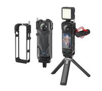 Cadre de protection en aluminium pour Insta360 pour x5 avec support de griffe à dégagement rapide et couvercle d'objectif en silicone pour action en plein air
