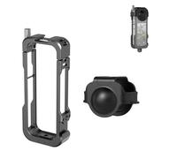 Cadre de protection en métal pour appareil photo panoramique Insta360 X4, boîtier en alliage d'aluminium avec support griffe et base à vis 1/4 pour trépied de microphone externe et accessoires de