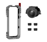 Cadre de protection pour appareil photo d'action Insta360 X5 avec protection d'objectif en aluminium et silicone - Support à fermeture rapide