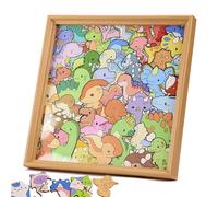 Cadre de puzzle en bois à faire soi-même en forme de chat avec marqueurs inclus, puzzles en bois 3D en forme de chat pour les amateurs de décoration d'intérieur (dinosaure, pas de couleurs)