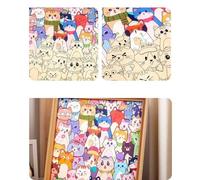 Cadre de puzzle en bois à faire soi-même, puzzle en bois coloré, cadre photo créatif à peindre, puzzle en forme de chat pour adultes pour décoration de la maison et cadeau fait soi-même (pas de stylo)