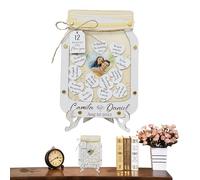Cadre de raisons d'amour en bois - boîte cadeau romantique en forme de cœur, 12 raisons que souvenir | Présent à la main anniversaire, coffre de mémoire de couples pour mari, femme, petite a