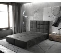 Cadre-de-sommier Dream-Fine 160x200 Microfibre Anthracite Vintage