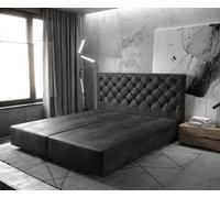 Cadre-de-sommier Dream-Great 180x200 Microfibre Anthracite Vintage
