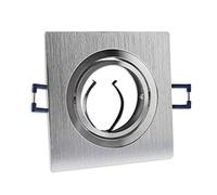 cadre de spot encastré carré - argent brossé pivotant super plat - cadre de montage pour ampoule GU10 MR16 - trou de perçage Ø70mm en aluminium encastré - spot encastré