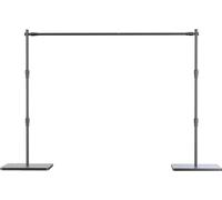 Cadre de stand de fond, largeur réglable, plusieurs hauteurs, matériau robuste, tout noir 24x3M