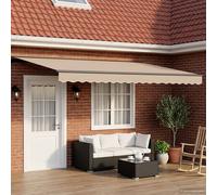 vidaXL Cadre de store manuel avec LEDs avec Beige 4 × 3 m