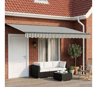 vidaXL Cadre de store manuel avec LEDs Anthracite et blanc 5 x 3 m