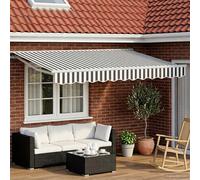 Cadre de store manuel avec LEDs Polyester avec revêtement PU Auvent vidaXL vidaX