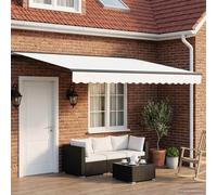 vidaXL Cadre de store manuel avec LEDs avec Blanc 4 × 3,5 m