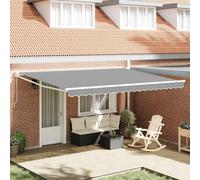 vidaXL Cadre d'auvent rétractable Aluminium Blanc 4,5 x 3 m