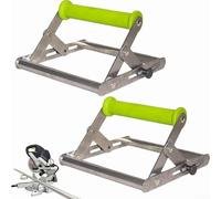 Cadre de support réglable pour machine à découper avec hauteur réglable de 4,6 à 13 cm, support de scie à table pliable en métal avec acier inoxydable et nylon (2 pièces)