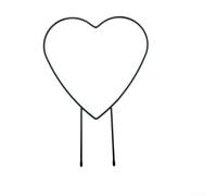 Cadre de support rond en forme de cœur pour plantes de tomates, légumes grimpants, plantes à fleurs et vivaces - Noyau en acier avec revêtement en plastique, support d'escalade en forme de cœur (en