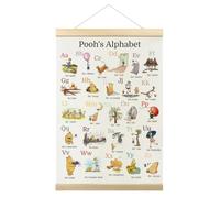 Cadre de suspension alphabet Winnie l'ourson classique, affiche Winnie l'ourson, décoration murale pour chambre d'enfant, salles de classe, salons, 30x40 cm