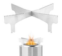 Cadre de Table de Cuisson pour Foyer, Acier Inoxydable Support de Table pour Foyer avec Design en Croix et Dentelé Évite Les Glissements Cadre de Foyer Compatible avec Solo Stove Mesa