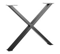 Cadre de Table Forme de X Noir Mat Profile 80 x 40 mm Hauteur: 710 mm Profondeur 820 mm Piètement de table Design industriel Pied Support de Table de SO-TECH