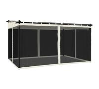 Cadre de tonnelle 4 x 3 m avec parois en filet, structure en acier, idéal pour le jardin, la terrasse et le camping, résistant aux intempéries et durable, montage rapide, parfait pour les familles et