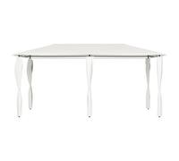 Cadre de tonnelle avec revêtement de poteaux - 2,98 x 5,3 x 2,59 m - Crème - 160 g/m² - Structure en acier et toit en tissu pour jardin, terrasse et extérieur - Durable et résistant aux intempéries