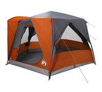 Cadre de tonnelle, tente de chalet, gris-orange, 3 x 3 m, en polyester 185T avec revêtement en polyuréthane, imperméable et coupe-vent, pour jardin, camping et extérieur