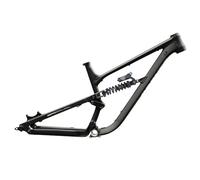 Cadre de vélo à suspension complète de 15/16,5/18" - Cadre de frein à disque DH/AM en alliage d'aluminium Softail 160 mm de voyage 12148 mm - Axe traversant avec amortisseur arrière (noir mat, 73,7 x