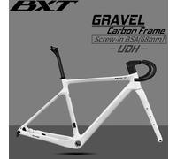 Cadre de vélo de gravier en carbone de frein à disque BXT 700C/27.5er utilisation maximale 47C/2.1 cadre de vélo de gravier en carbone à axe traversant cadre de vtt en carbone BXT pearl yellow-A
