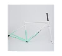 Cadre de vélo de route 44 cm, 47 cm, 50 cm, 52 cm, alliage d'aluminium 700C, cadre à dégagement rapide, freins C 100/130 mm, fourche conique en fibre de carbone BSA BB68 (vert et blanc, 47 cm)