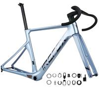 Cadre De Vélo De Route 700C Tout Carbone, Freins À Disque, Axe Traversant 12×100 Mm/12×142 Mm, Passage De Câbles Interne Au Guidon, Pneus Max. 30C Blue,S163~171cm