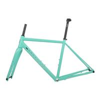 Cadre de vélo de route gravel en alliage d'aluminium 700C avec freins à disque, fourche en fibre de carbone de 44, 47, 50, 53 et 56 cm, axe traversant F100 12 mm, acheminement interne R142 12 mm.
