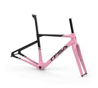 Cadre De Vélo En Fibre De Carbone 47cm 50cm 53cm 56cm Cadre Piste Cadre Et Fourche Carbone Cadres De Frein À Disque 4 Tailles 14 Couleurs 1016g(Pink,50cm)