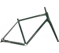 Cadre De Vélo Gravel 700C Tailles 45/48/51/54 Cm avec Fourche en Carbone, Axe Traversant 12 X 100 Mm Ou 12 X 142 Mm, Freins À Disque, Cadre De Vélo De Route en Alliage D'aluminium Dark Green,51MM
